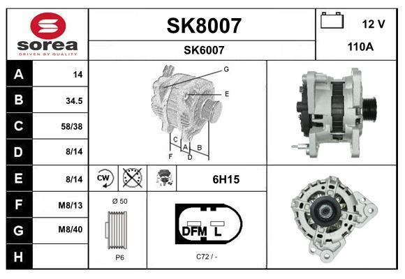 Alternateur SNRA SK8007