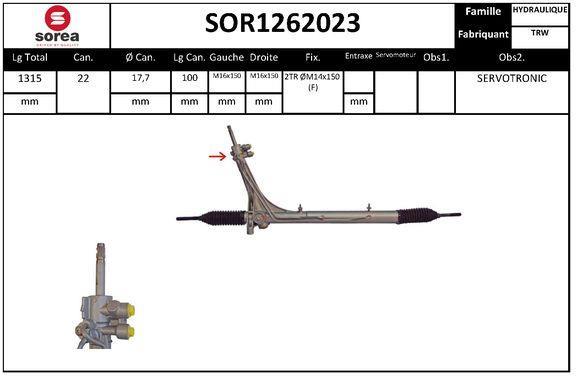Crémaillère de direction SNRA ref. SOR1262023