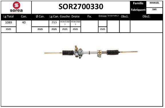 Cremallera de dirección (Caja de direccion) SNRA ref. SOR2700330