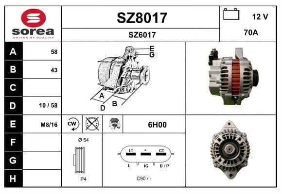 Alternateur SNRA ref. SZ8017