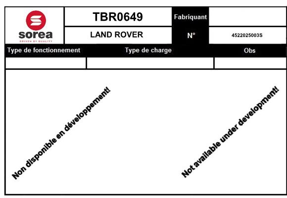 Turbocompresseur (Turbo) SNRA TBR0649