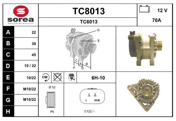 Alternador SNRA ref. TC8013