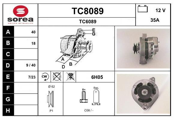 Alternateur SNRA ref. TC8089