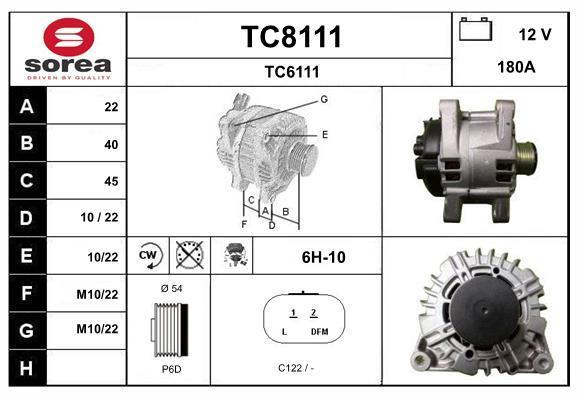 Alternateur SNRA ref. TC8111