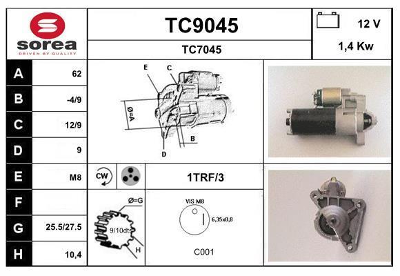 Démarreur SNRA ref. TC9045