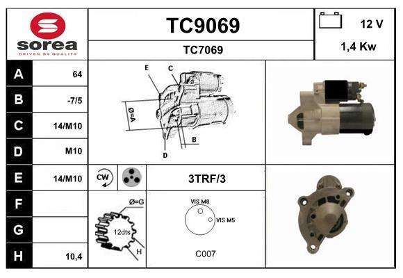 Démarreur SNRA ref. TC9069