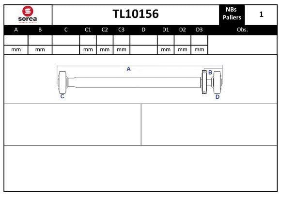 Arbre de transmission, entraînement essieux SNRA ref. TL10156