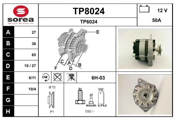 Alternador SNRA ref. TP8024