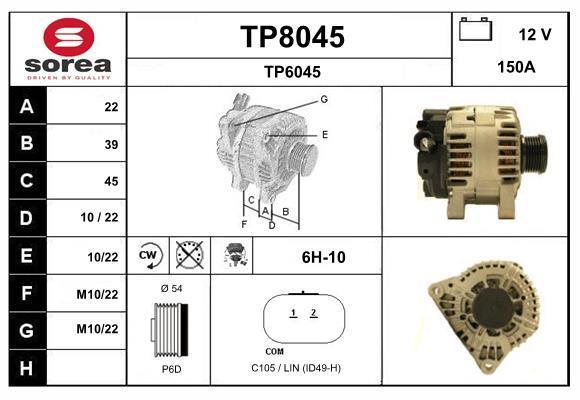 Alternateur SNRA ref. TP8045