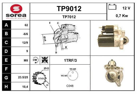 Démarreur SNRA ref. TP9012