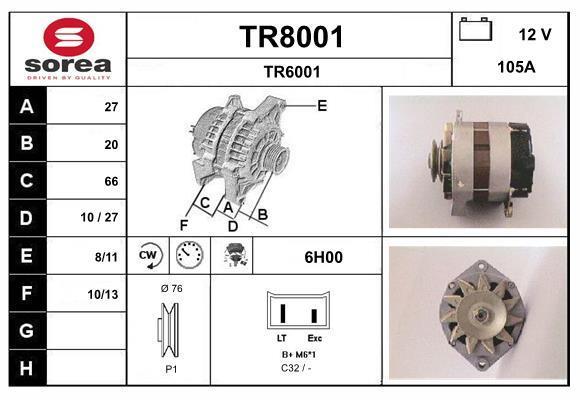 Alternateur SNRA ref. TR8001