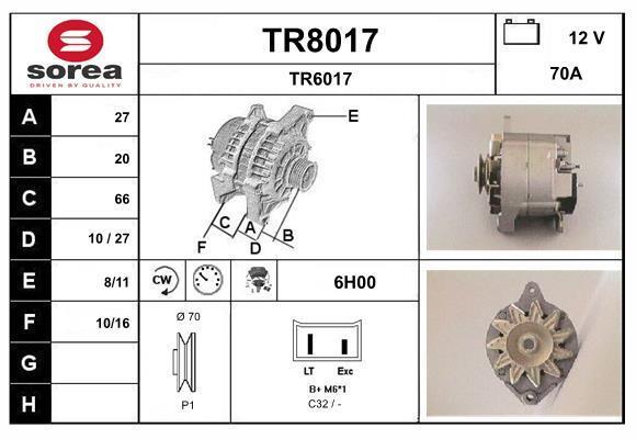Alternateur SNRA ref. TR8017