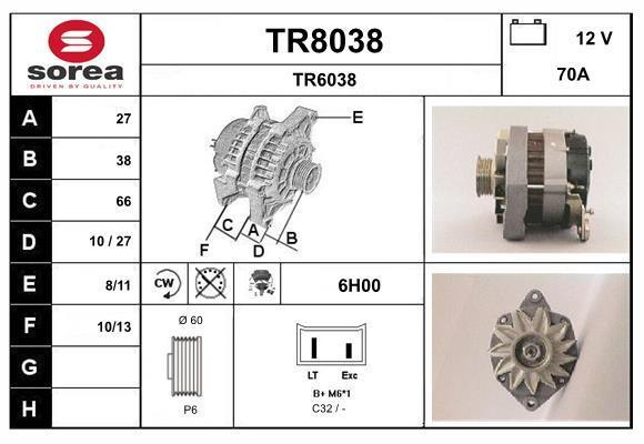 Alternateur SNRA ref. TR8038
