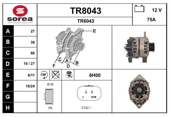 Alternateur SNRA ref. TR8043