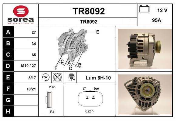 Alternateur SNRA ref. TR8092