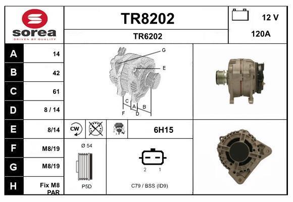 Alternador SNRA ref. TR8202