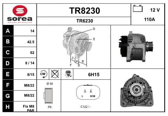 Alternateur SNRA ref. TR8230