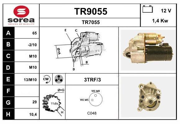 Motor de arranque (Arrancador) SNRA ref. TR9055