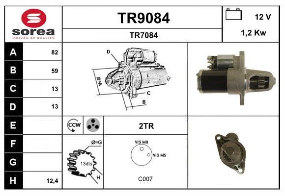 Motor de arranque SNRA ref. TR9084