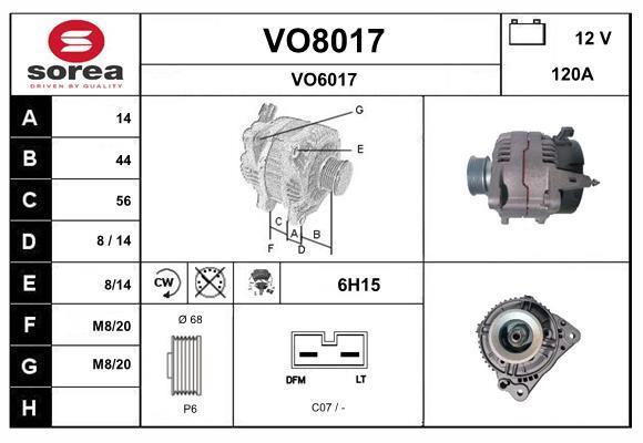 Alternateur SNRA ref. VO8017
