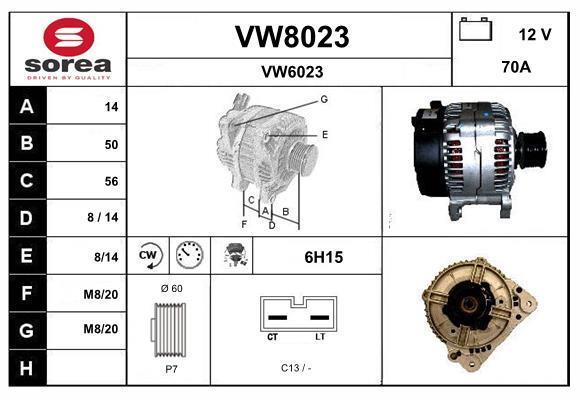 Alternateur SNRA ref. VW8023