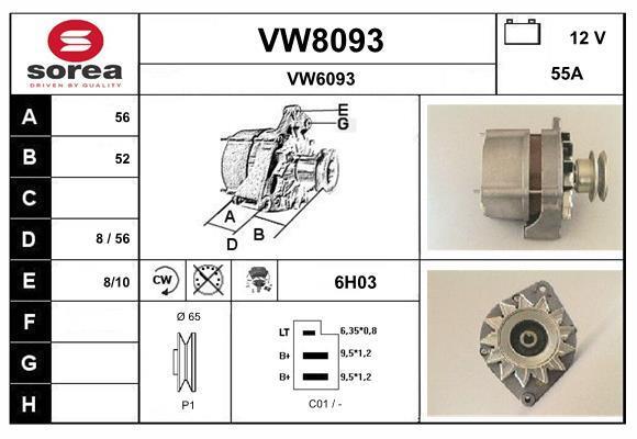 Alternateur SNRA ref. VW8093
