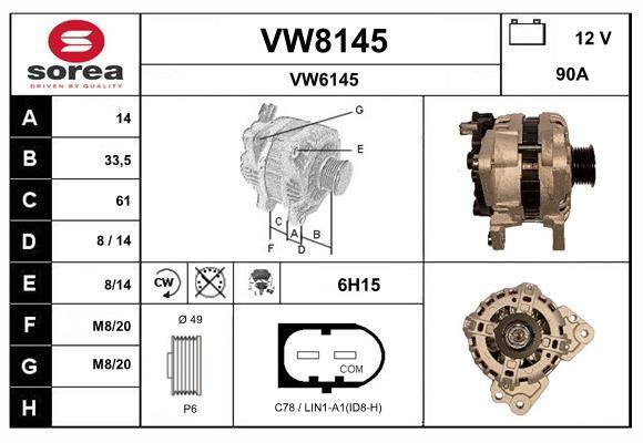 Alternateur SNRA VW8145