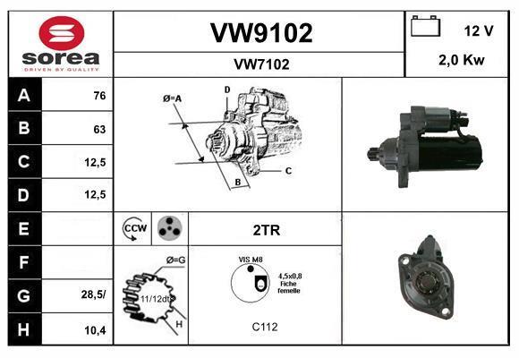 Démarreur SNRA ref. VW9102