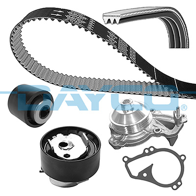 Pompe à eau + kit de courroie de distribution (Kit courroie de distribution) DAYCO  ref. KBIOWP140
