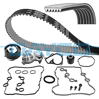 Pompe à eau + kit de courroie de distribution (Kit courroie de distribution) DAYCO  ref. KBIOWP140K