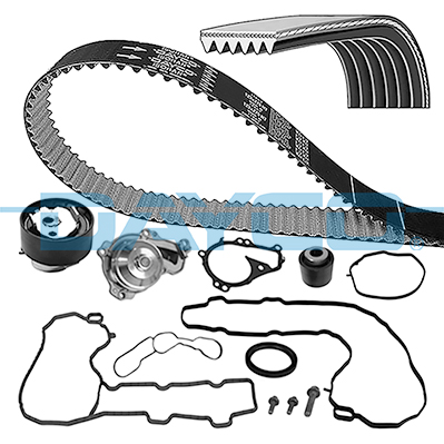 Pompe à eau + kit de courroie de distribution (Kit courroie de distribution) DAYCO  ref. KBIOWP140K1