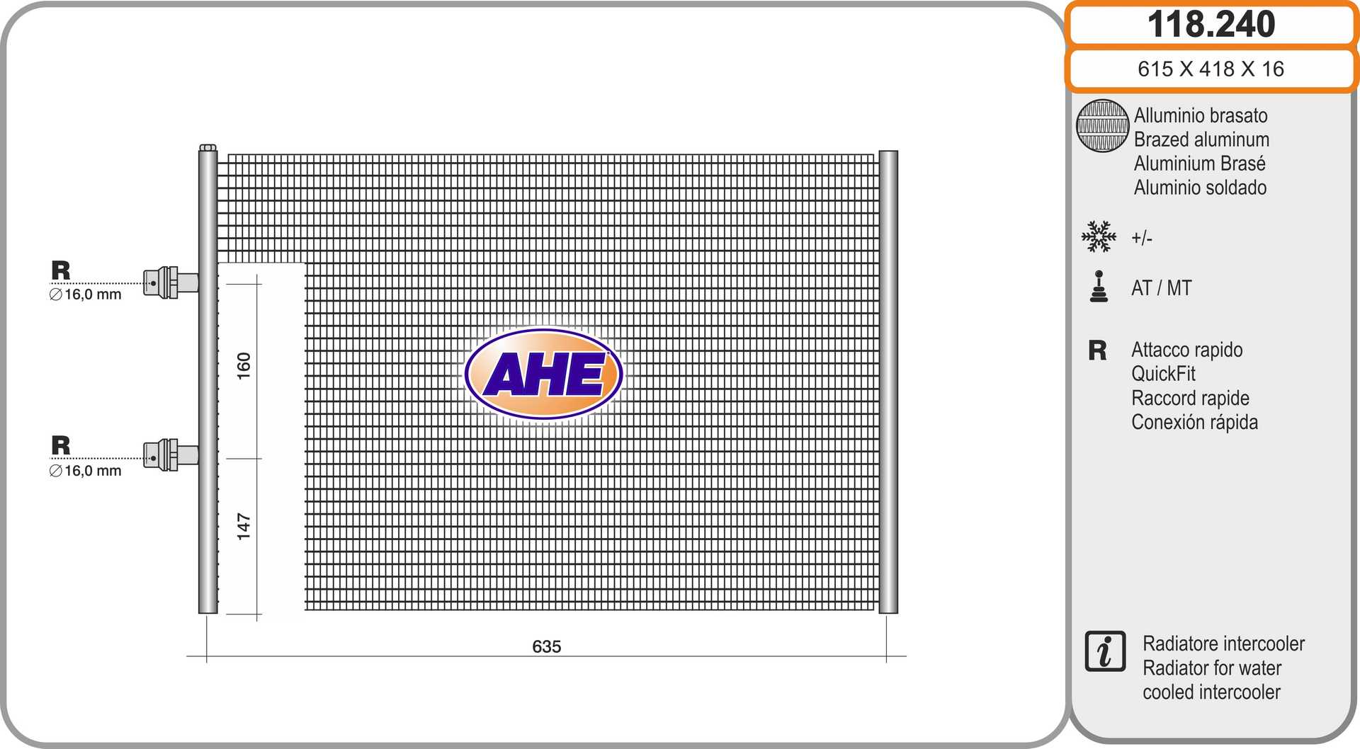 Radiador motor AHE 118.240