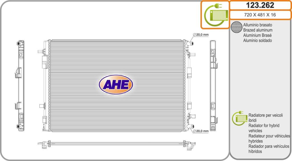 Radiador motor AHE 123.262