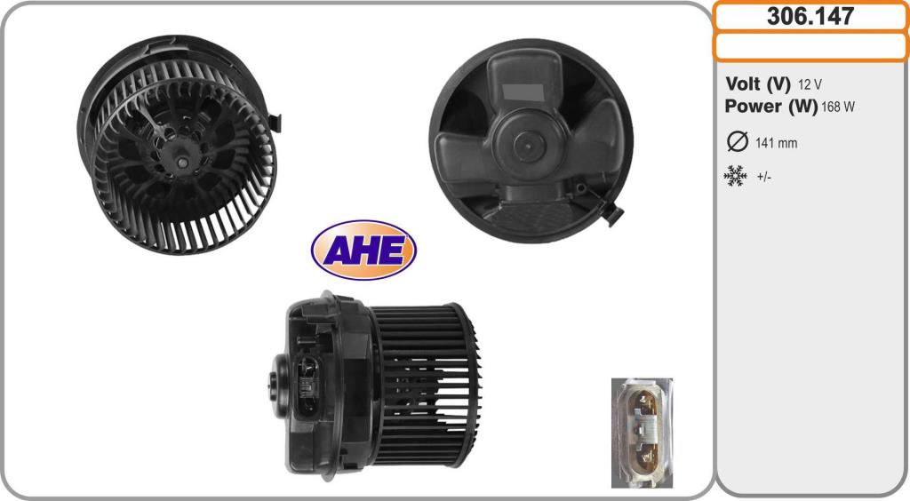 Pulseur d'air habitacle (Ventilateur habitacle) AHE ref. 306.147