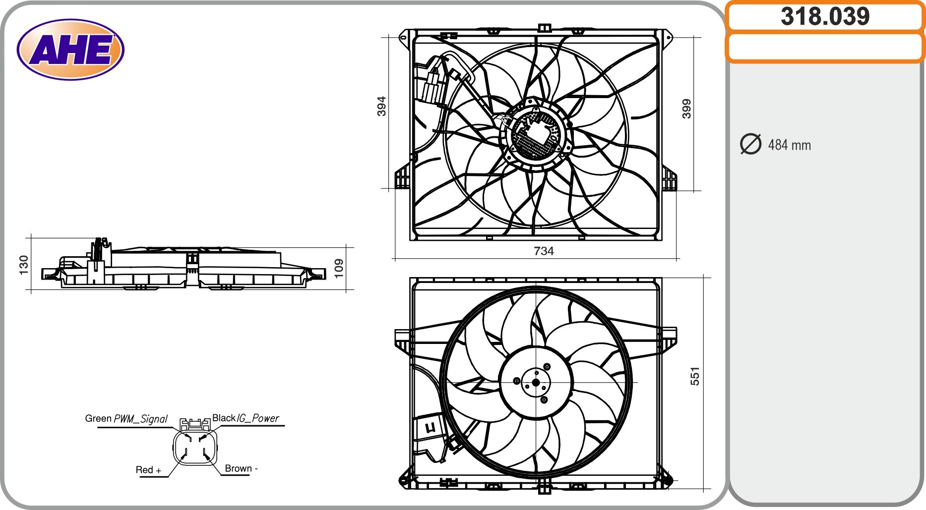 Ventilador, refrigeración del motor AHE ref. 318.039