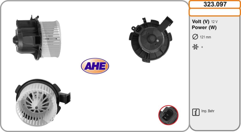 Pulseur d'air habitacle (Ventilateur habitacle) AHE ref. 323.097