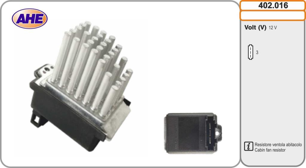 Resistencia en serie, electromotor de ventilador AHE ref. 402.016