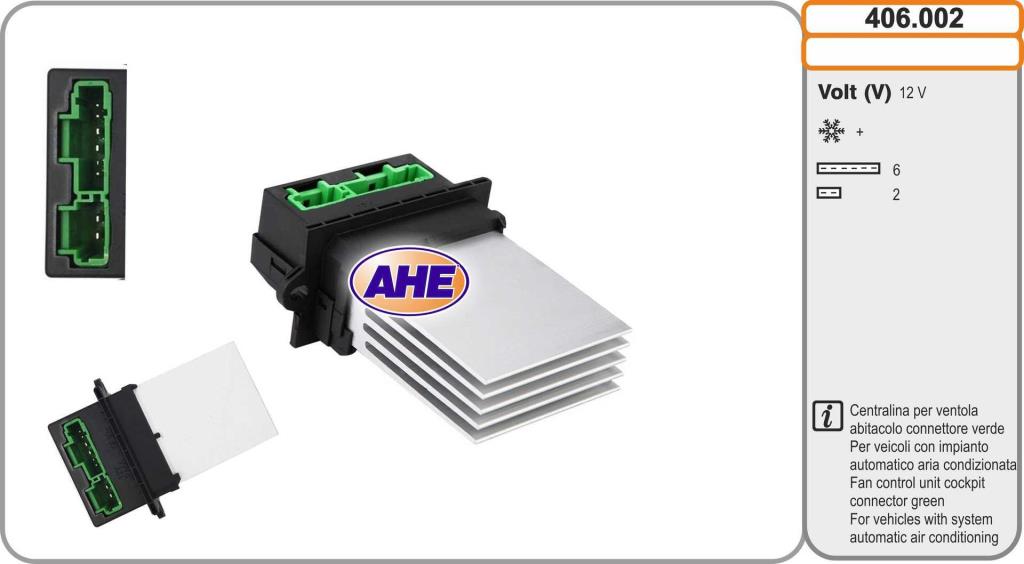 Resistência ventilador do motor AHE ref. 406.002