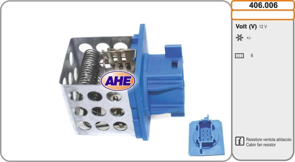 Resistencia en serie, electromotor de ventilador AHE ref. 406.006