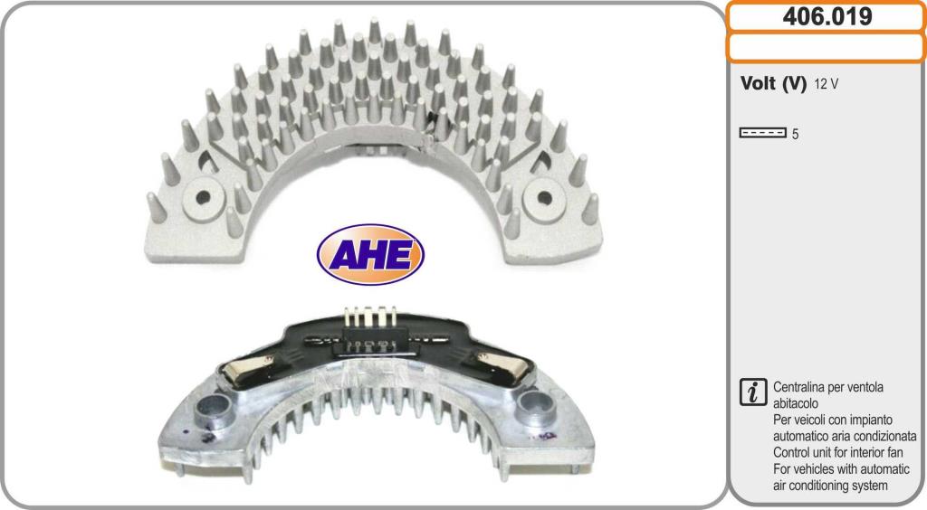 Resistência ventilador do motor AHE ref. 406.019
