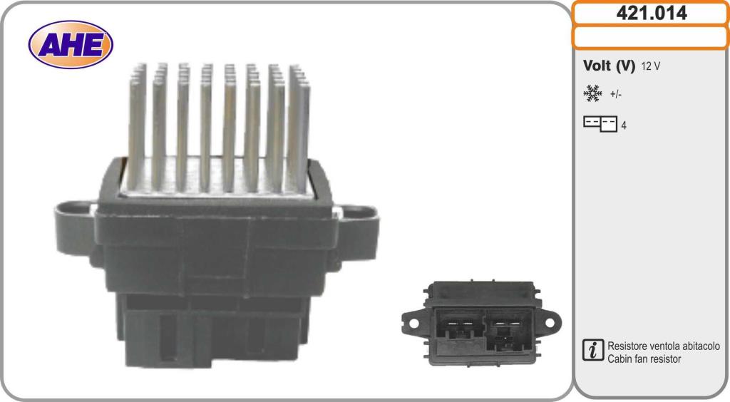 Resistencia en serie, electromotor de ventilador AHE ref. 421.014