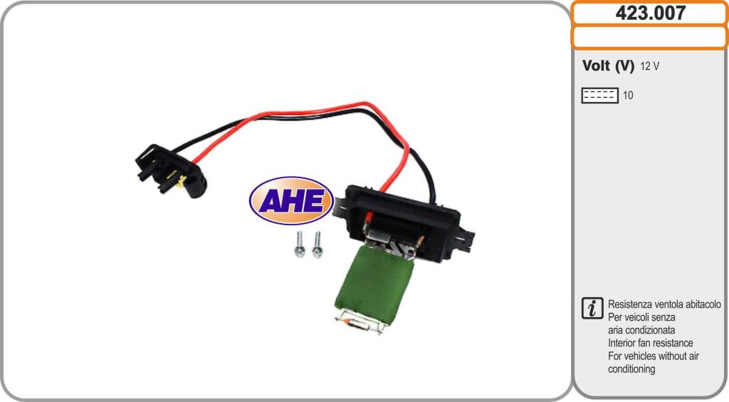 Resistência ventilador do motor AHE ref. 423.007