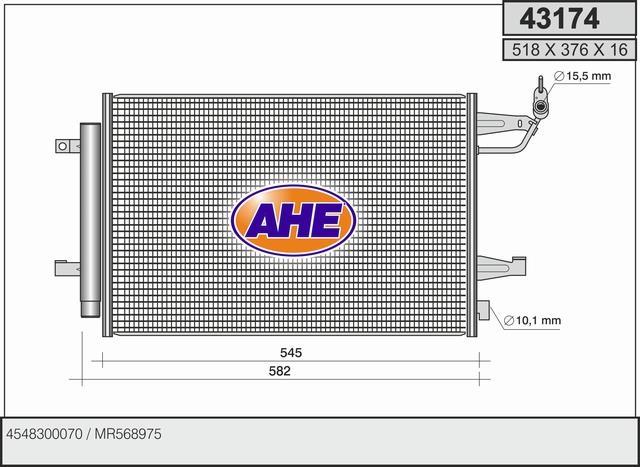 Condenseur, climatisation (Radiateur de climatisation) AHE ref. 43174