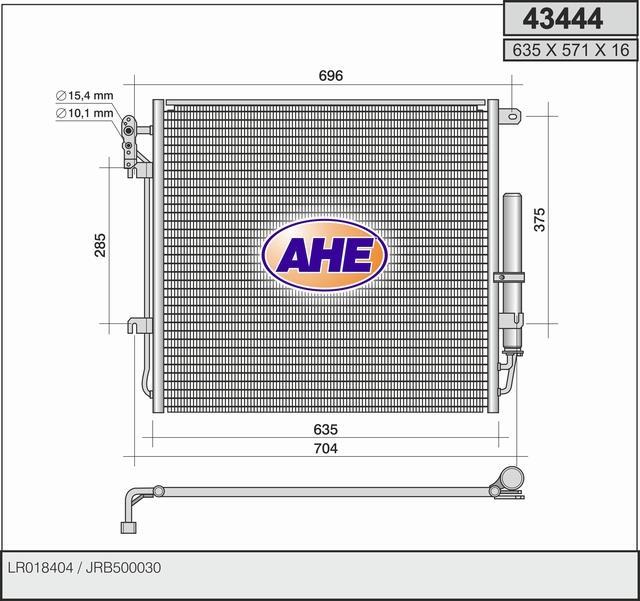 Condenseur, climatisation (Radiateur de climatisation) AHE ref. 43444