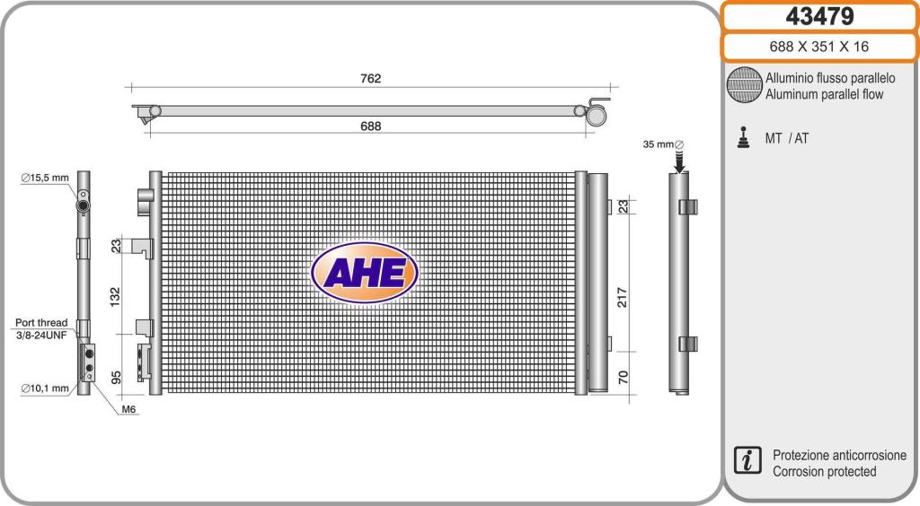 Condenseur, climatisation (Radiateur de climatisation) AHE ref. 43479