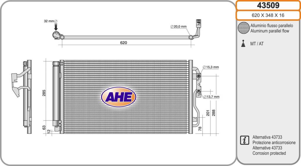 Condensador de climatização AHE ref. 43509