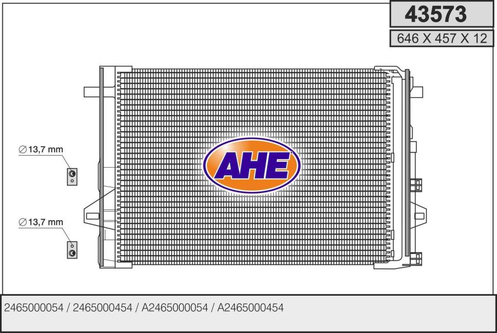Condenseur, climatisation (Radiateur de climatisation) AHE ref. 43573