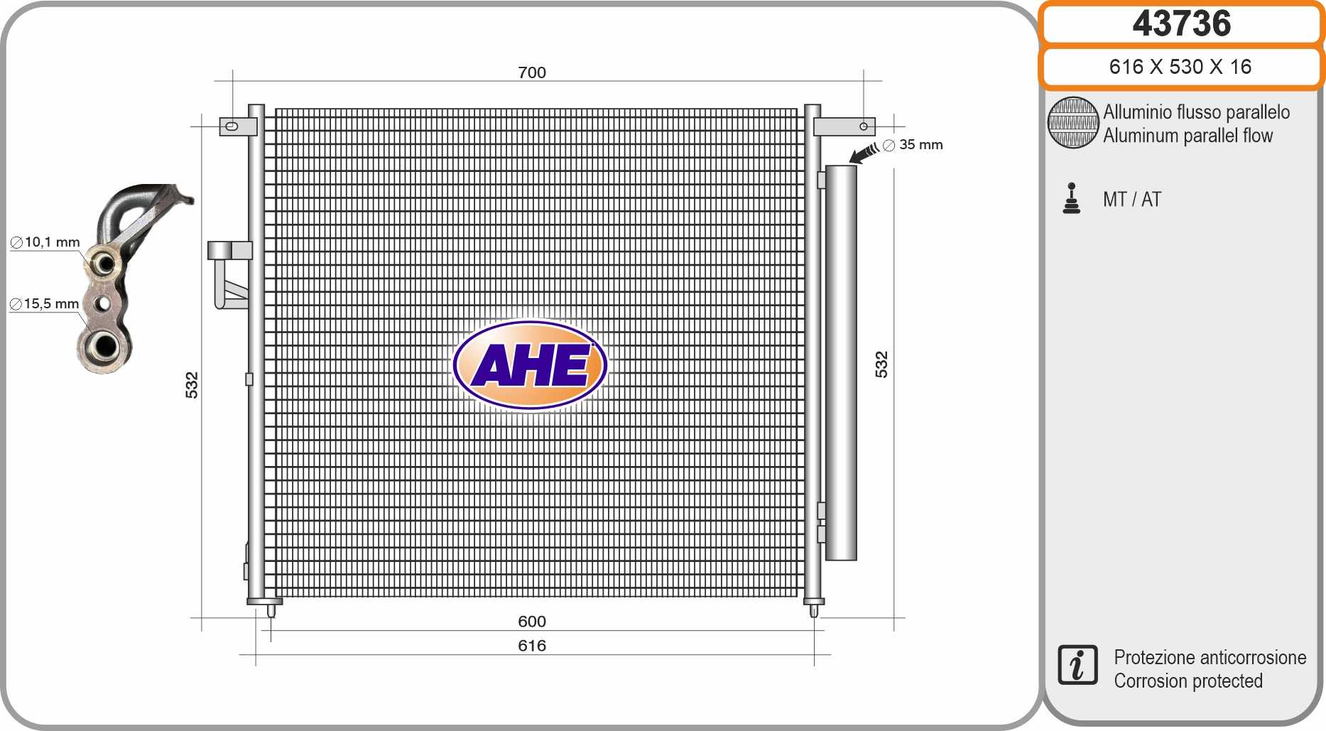 Condensador de climatização AHE ref. 43736