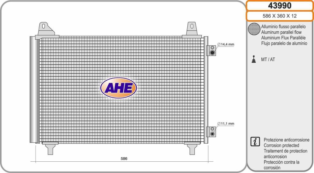 Condensador, aire acondicionado AHE ref. 43990