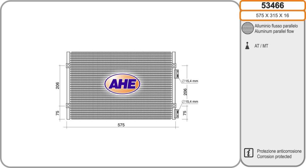 Condenseur, climatisation (Radiateur de climatisation) AHE ref. 53466